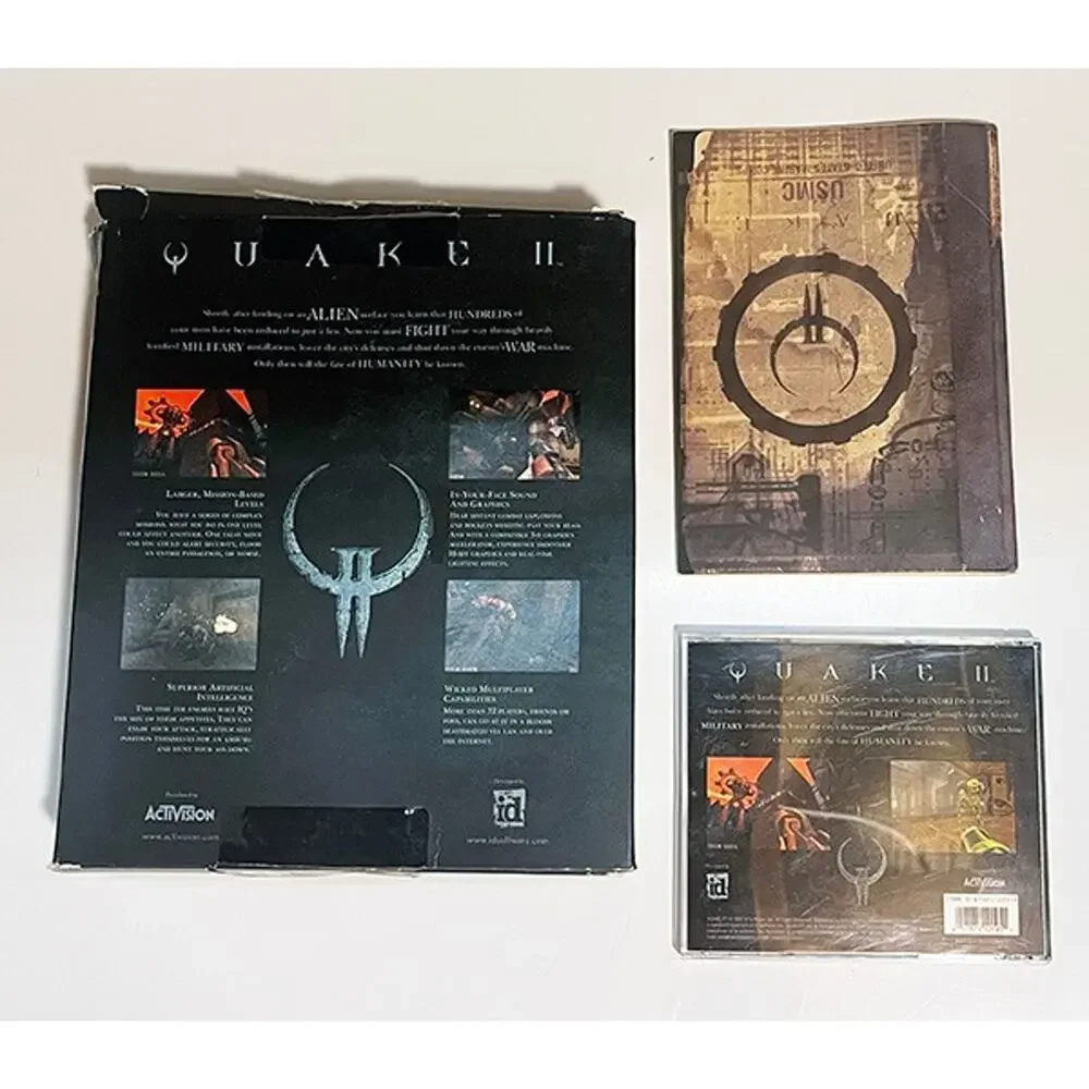 Quake II (PC, 1997) Big Box Complete Game Disc Manual id Software FPS Retro PC